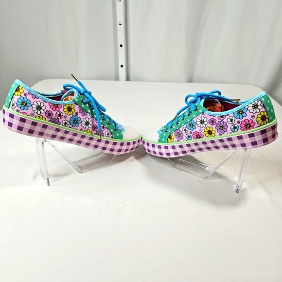 Irregular Choice Gingham Surprise Pink Sneakers Size 41 Brand New! - Picture 2 of 9